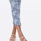 Calça jeans feminina NYDJ Sheri Animal Print, cintura média, slim, azul, tamanho 4