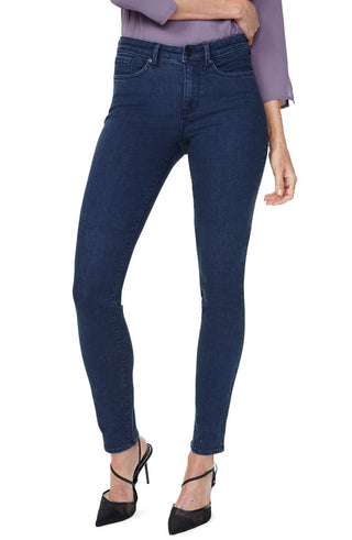 NYDJ Women's Alina Rhinestone Detail Stretch Skinny Jeans Blue Size 18