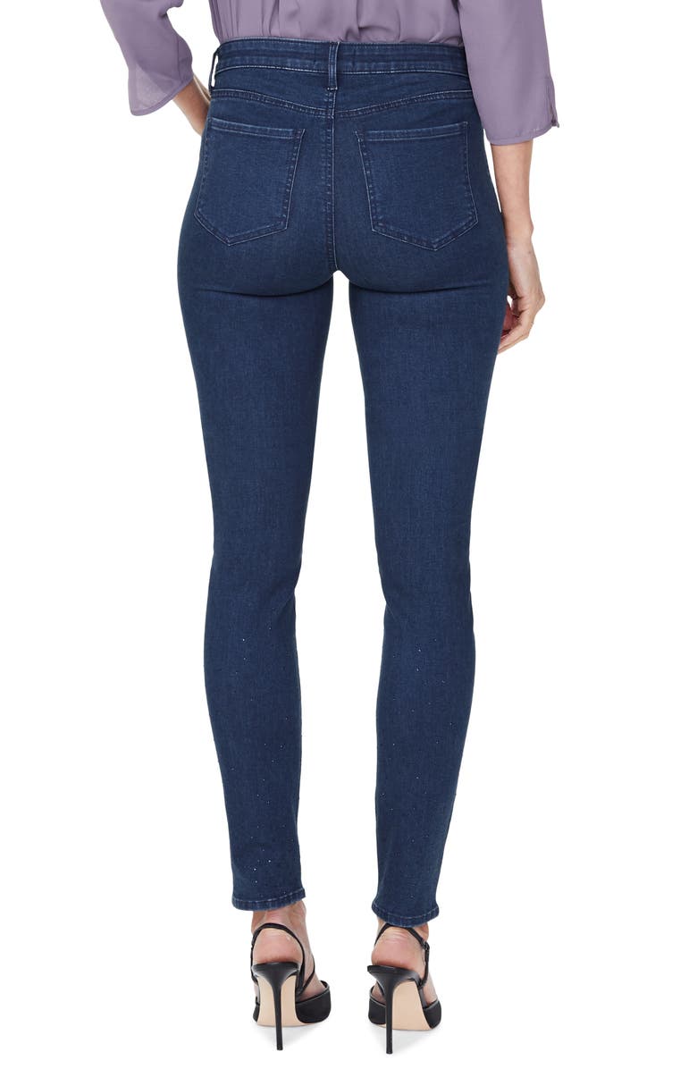 Calça jeans skinny elástica com detalhe de strass Alina da NYDJ feminina, azul, tamanho 18