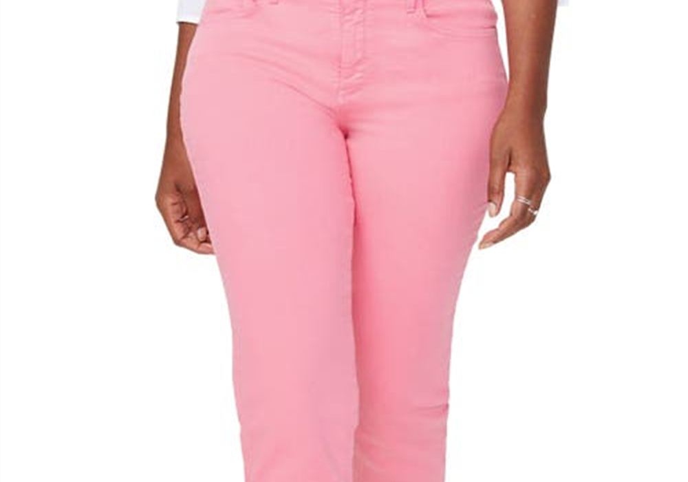 Calça jeans curta Curves 360 Nydj cintura alta rosa Flamingo - Tamanho 6