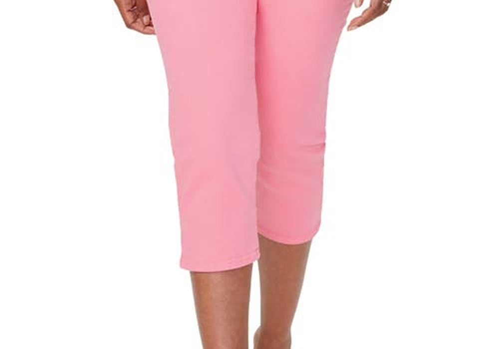 Calça jeans curta Curves 360 Nydj cintura alta rosa Flamingo - Tamanho 6