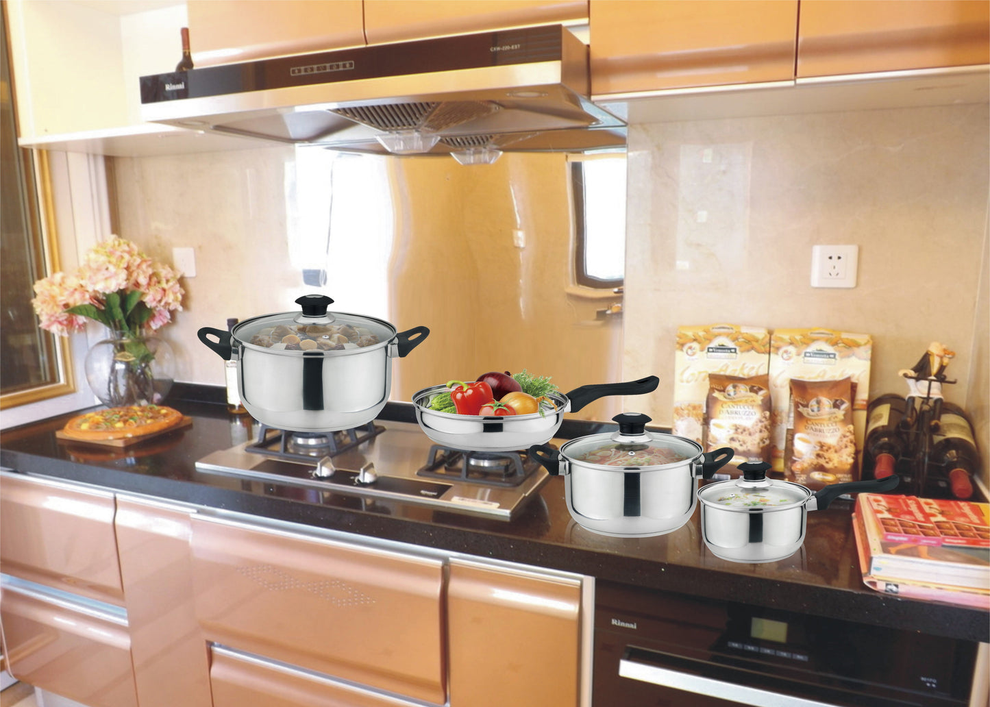 Conjunto de utensílios de cozinha de 7 peças, panelas e frigideiras 