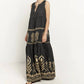 Greek Archaic Kori - Neva Feather Sleevless Maxi Dress