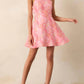 B.Right - Vibrant Floral Jacquard Halter Neck Dress With Ribbon Back