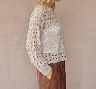 Bella Dahl - Crochet Crew Neck Sweater