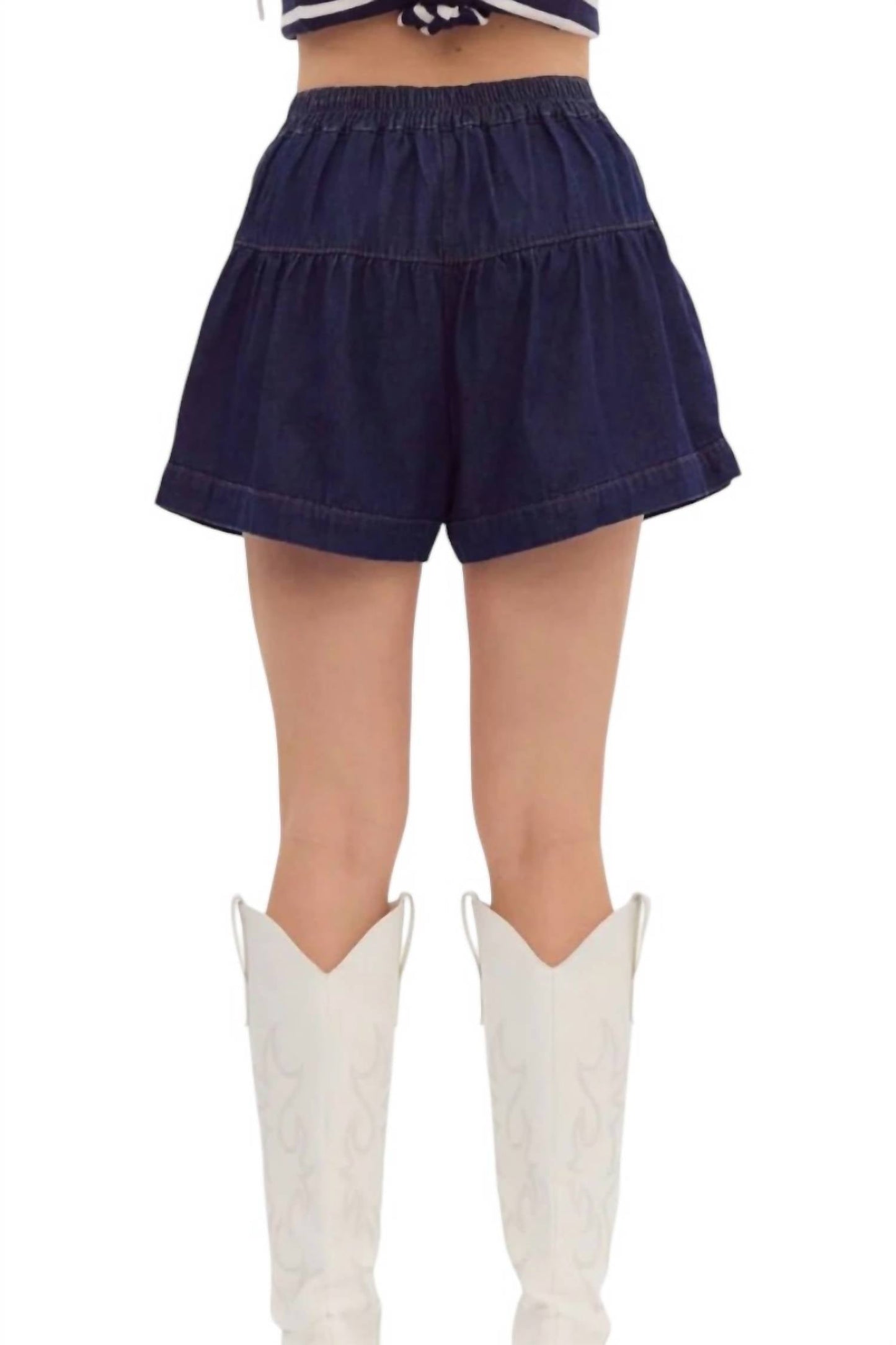 Entro - Kelsie Flared High-waisted Denim Shorts