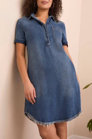 Tribal - Denim Pop Over Shirt Dress