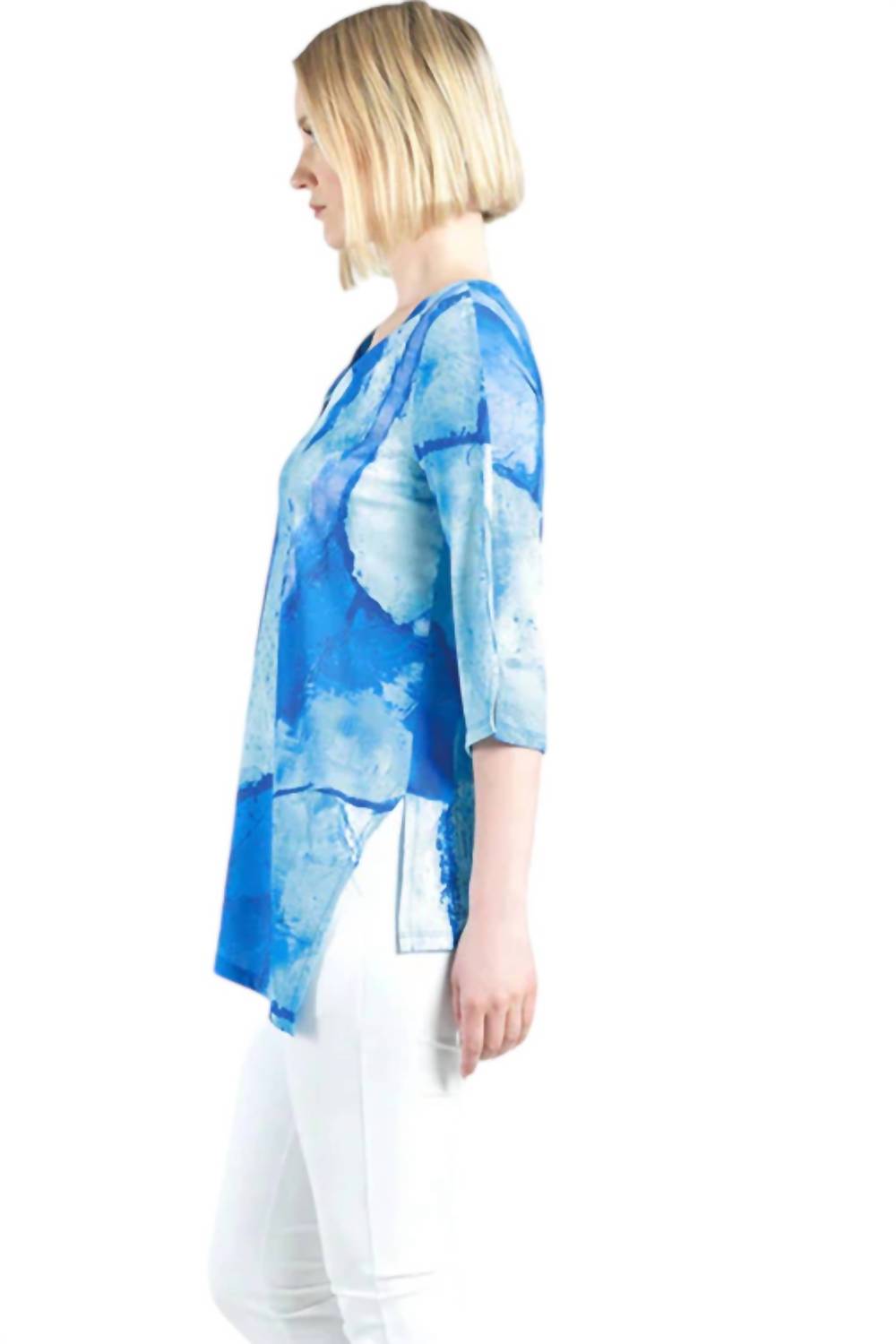 Clara Sunwoo - Asymmetrical Watercolor Tunic Top