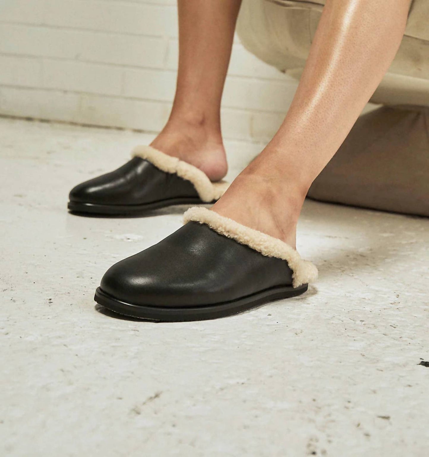 Ancient Greek Sandals - Women's Thelma Shearling Leather Mule