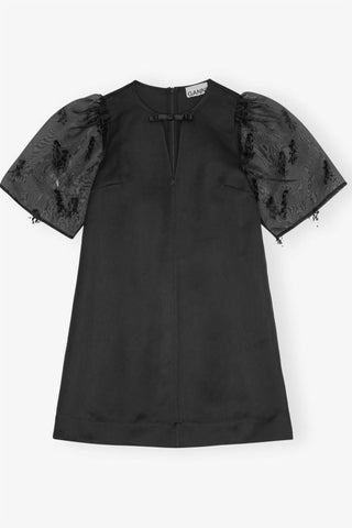 Ganni - Vestido curto de organza com franjas