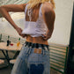 Core In Fashion - Heart Patch Wide Leg Denim