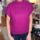 Zenana - Mock Neck Short Sleeve Sweater
