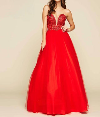 Mac Duggal - Vestido de baile com decote em V profundo