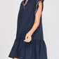 Trendsi - Umgee Full Size Ruffled Scalloped Sleeved Dress Plus Size
