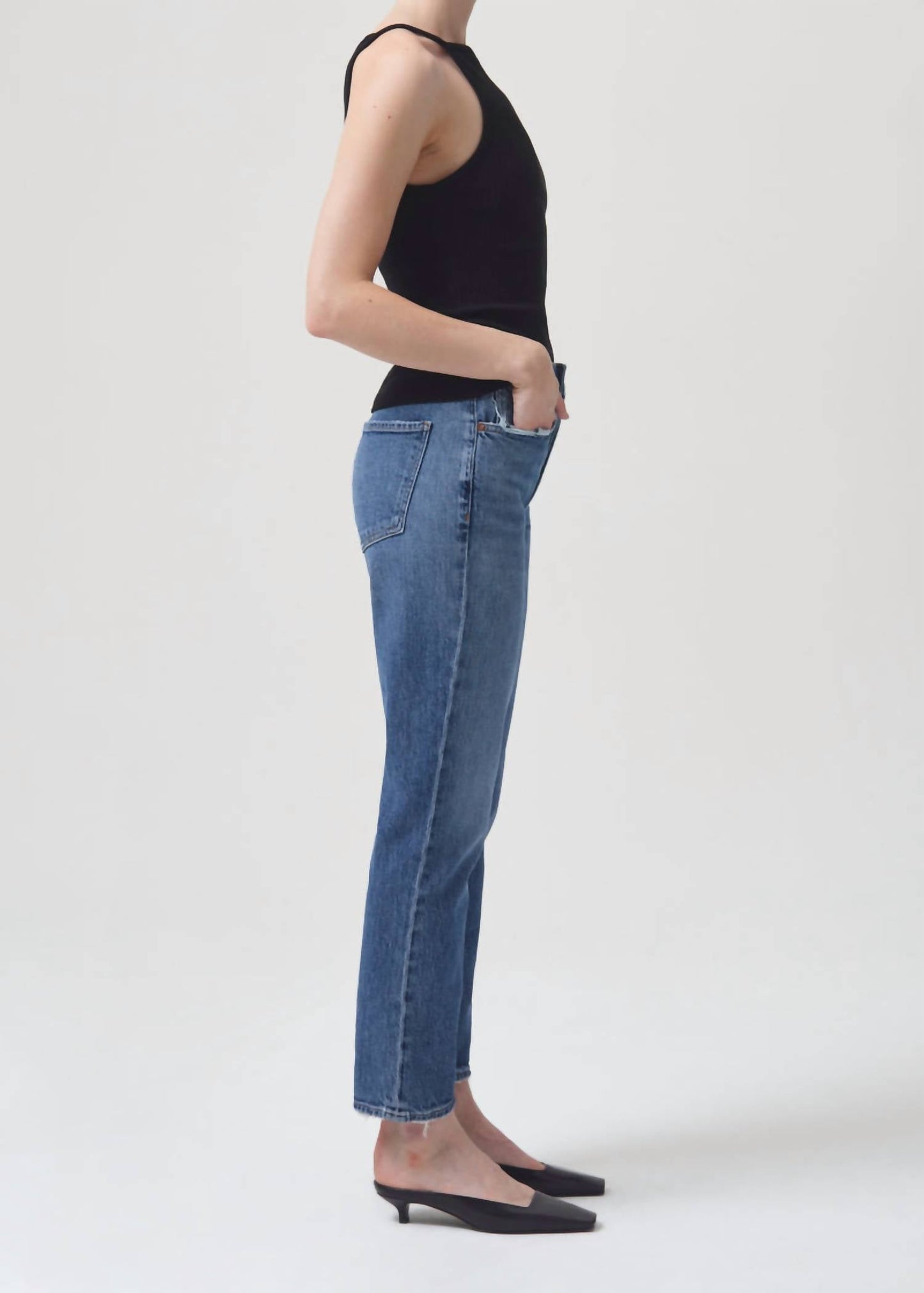 Agolde - Riley Long High Rise Straight Jeans