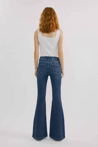 Kancan - Calça Jeans Super Flare de Cintura Alta