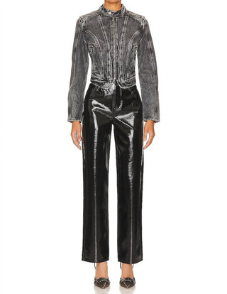 Pistola - Calça Cassie Shinny de Cintura Alta Reta