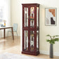 Lighted Curio Cabinet With Adjustable Shelves and Mirrored Back Panel