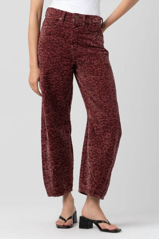 Blanknyc - Barrel Leg Leopard Pattern Pants
