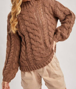 Bluivy - Elsie Chunky Knit Mock Neck Sweater