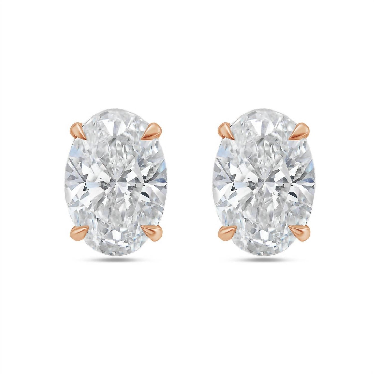 Diana M Jewels - 5.00 Cts Lab Grown Oval Cut Stud Earrings