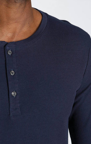 Jachs New York - Classic Waffle Henley Shirt