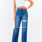 American Bazi - High Waist Distressed Wide Leg Jeans