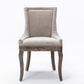 A&A Furniture Ultra Side Dining Chair with Thickened Fabric and Bronze Nail Head, Beige, Set of 2