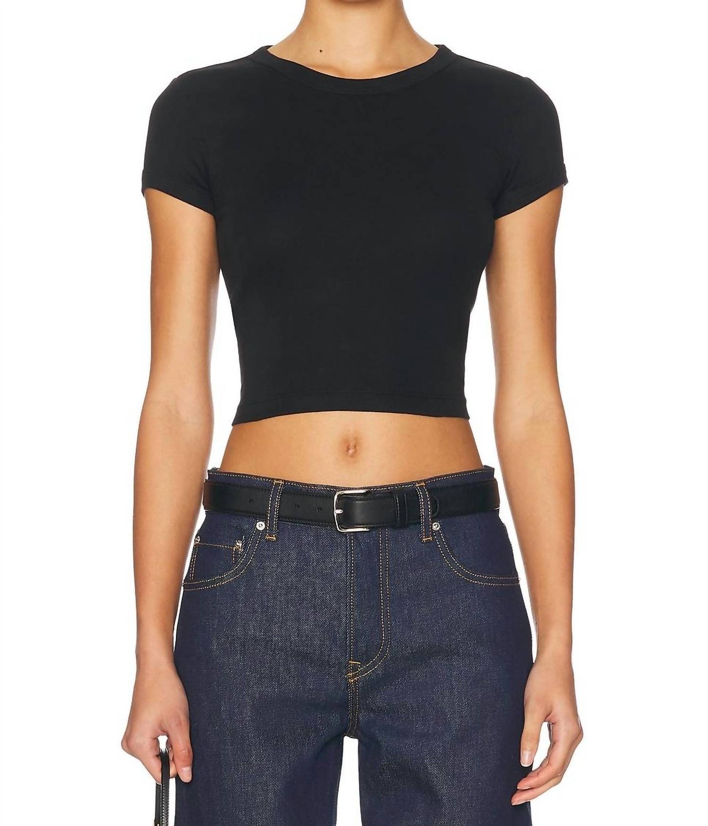 Enza Costa - Supima Baby Rib Cropped Tee