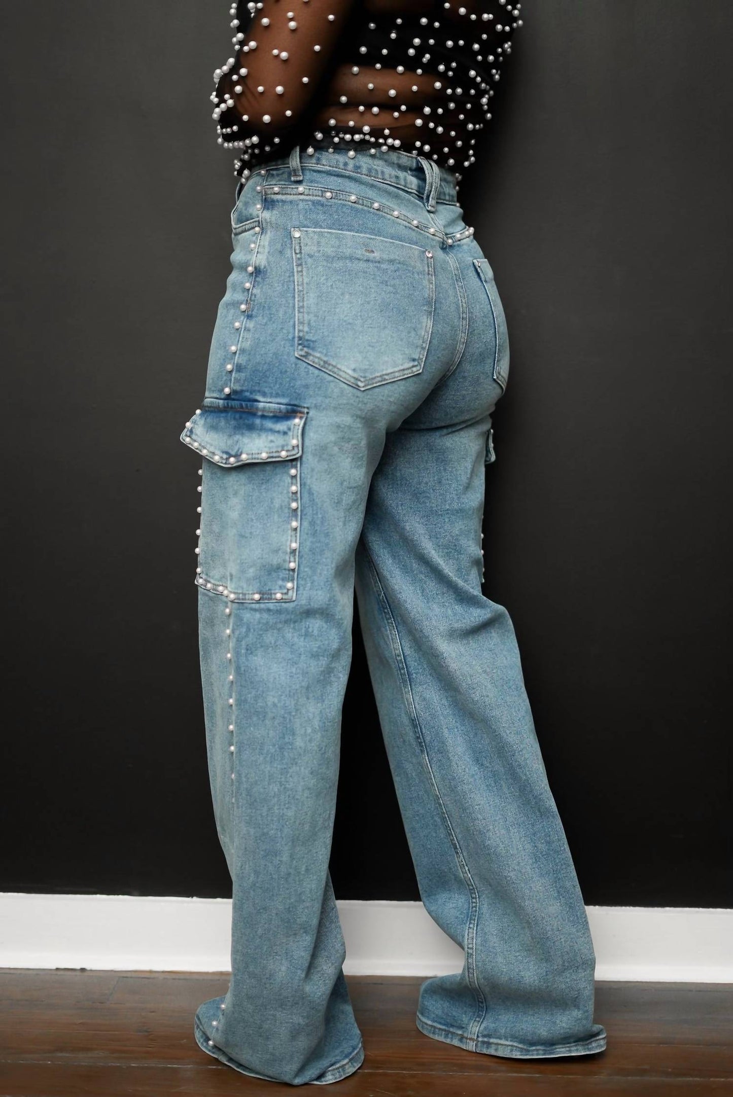 Vibrant M.I.U - Pearl High-Rise Wide Leg Cargo Jeans