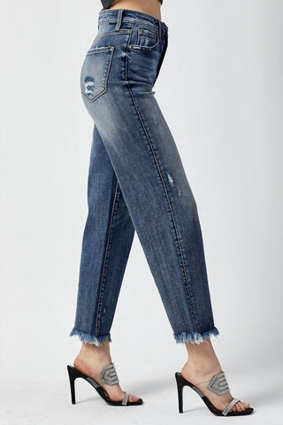 Risen - Calça Jeans Reta de Cintura Alta