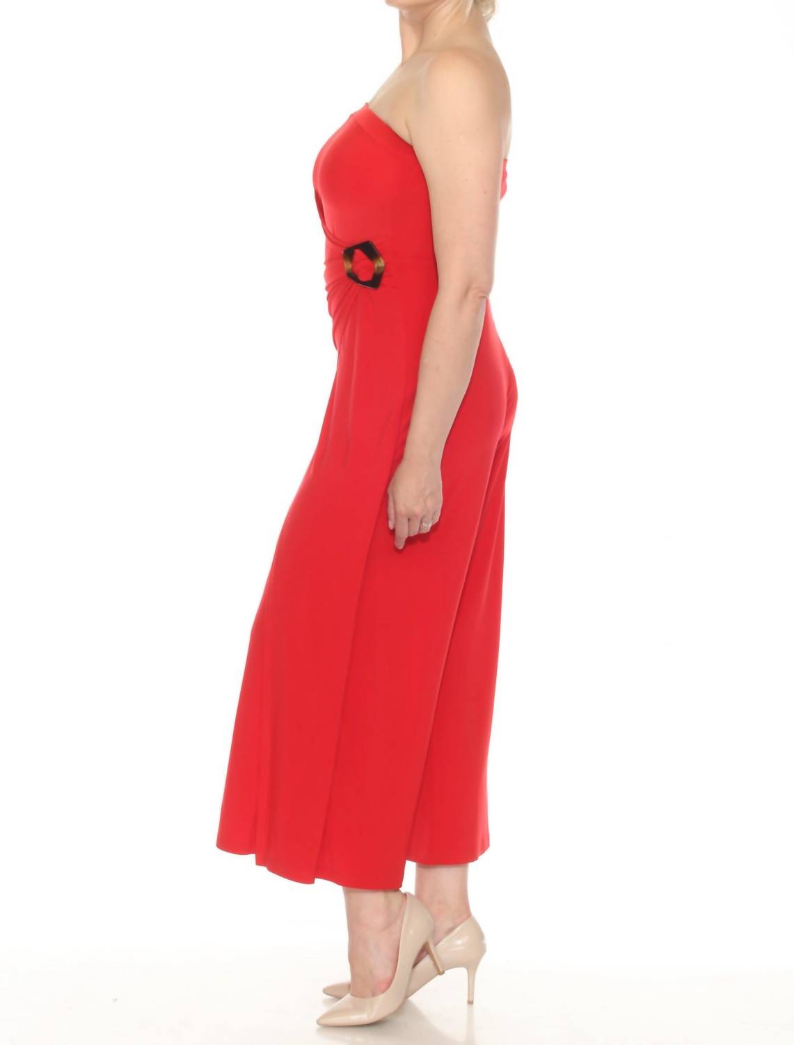 Joseph Ribkoff - Strapless Wrap Front Cropped Jumpsuit