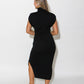 Thml - Turtleneck Midi Dress With Button Details