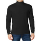 Camiseta masculina Galaxy by Harvic de manga comprida e gola alta, preta, tamanho médio