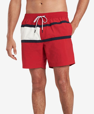 Tommy Hilfiger Calção de banho masculino Big &amp; Tall Flag vermelho tamanho XXXX-G