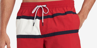 Tommy Hilfiger Calção de banho masculino Big &amp; Tall Flag vermelho tamanho XXXX-G