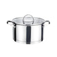 Conjunto de panelas de aço inoxidável polido com 6 peças e tampas de 1,9 QT, 2,7 QT e 3,6 QT