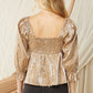 Entro - Leopard Iridescent Babydoll Top