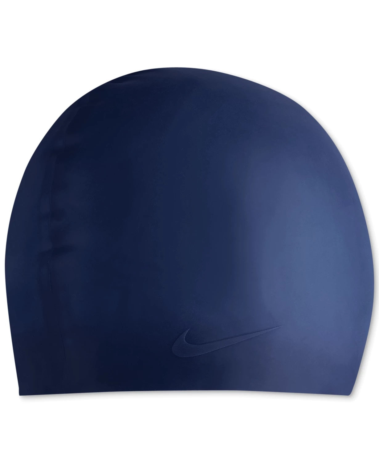 Touca de natação Nike feminina de silicone sólido, tamanho regular, azul