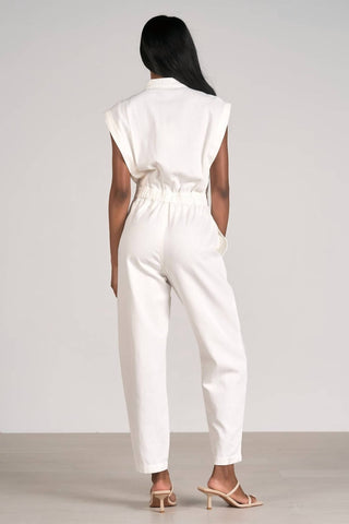 Elan - Macacão jeans sem mangas