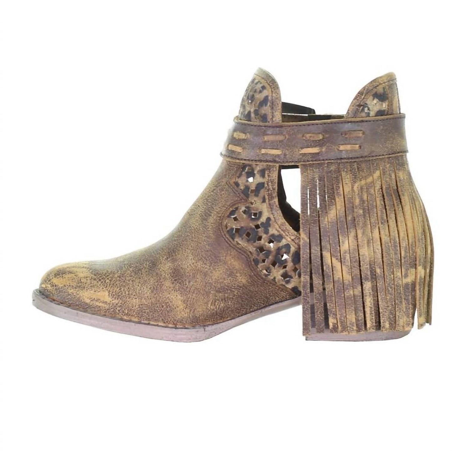 Circle G - Women's Fringe Harness Shortie Boot