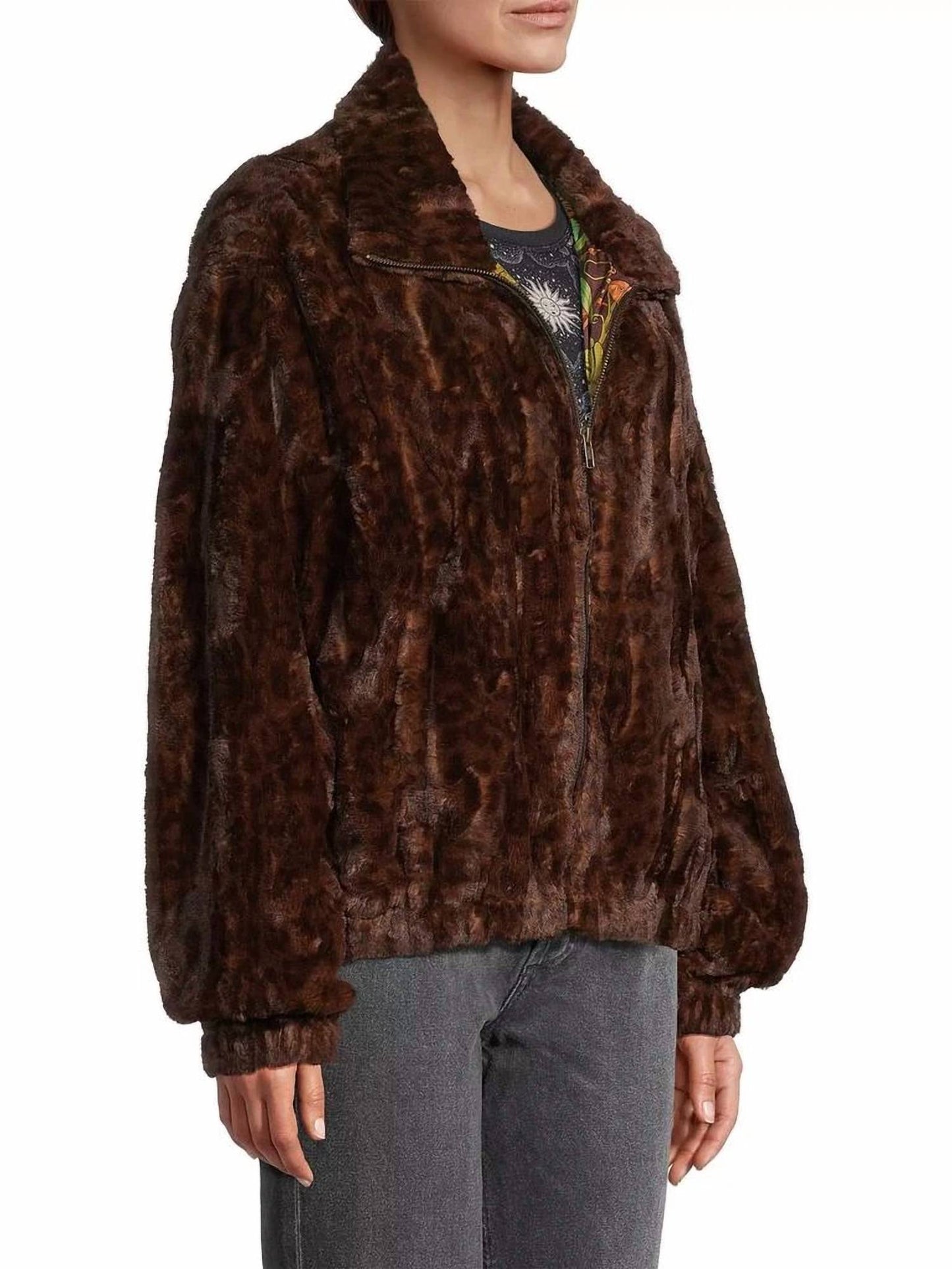 Johnny Was - Jaguar Faux Fur Bomber Jacket