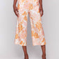 Charlie B - Printed Linen Blend Cropped Pull-on Pants