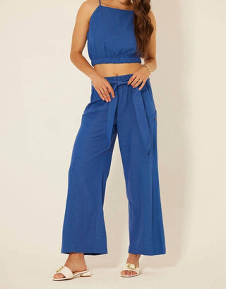 Bila77 - Calça com design de gravata frontal granada