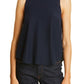 Cinq à Sept Lonny Sleeveless Turtleneck Silk Top in Navy, Size Small