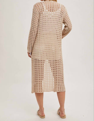 Bluivy - Open Knit Longline Cardigan