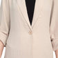 Adrianna Papell - Notched Lapel Collar One Button Blazer