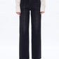 Bayeas - Seamed High Waist Wide Leg Jeans