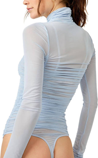 Free People - Body de gola alta em malha franzida Under It All