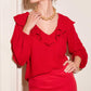 Fifteen Twenty - Rita V-neck Ruffle Blouse